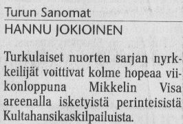 Artikkeli Turun Sanomissa, 5.10.2004
